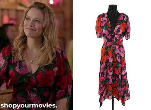 A Valentine’s Match: Natalie’s Floral Silk Midi Dress