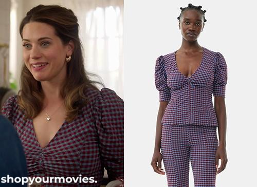 The Magic of Lemon Drops: Lolly’s Checkered V Neck Blouse