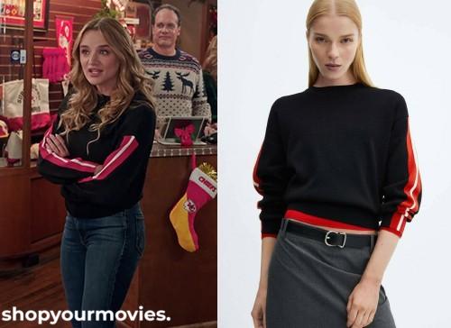 Holiday Touchdown: A Chiefs Love Story: Alana’s Black Sweatshirt with Red Stripes