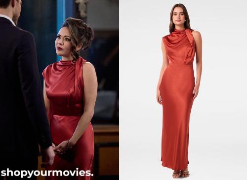 Return to Office: Liv’s Red High Neck Dress