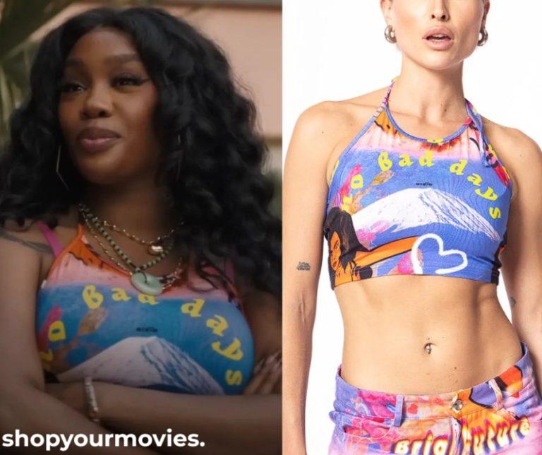 One of Them Days: Alyssa’s Blue Graphic Halter Tank Top