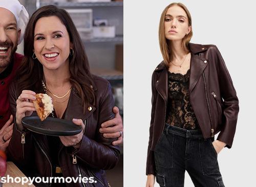 An Unexpected Valentine: Hannah’s Burgundy Biker Jacket