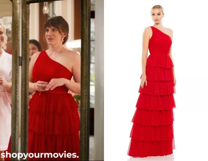 Bride Hard: Virginia’s Red One Shoulder Layered Gown