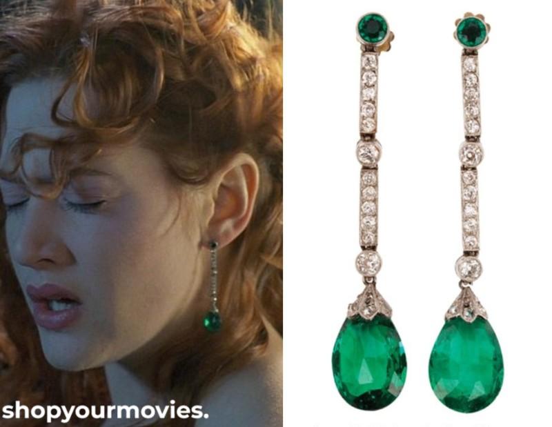 Titanic: Rose’s Diamond and Emerald Earrings