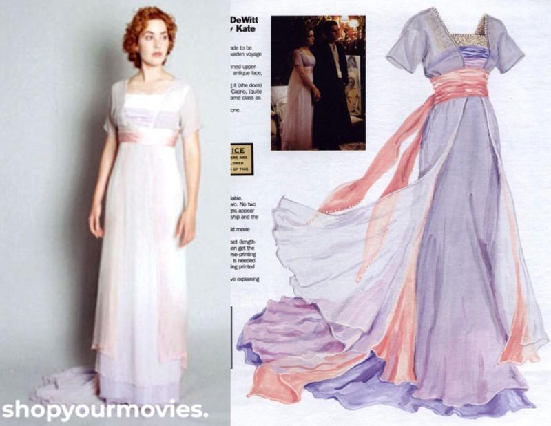 Titanic: Rose’s Lavender Dress with Pink Sash