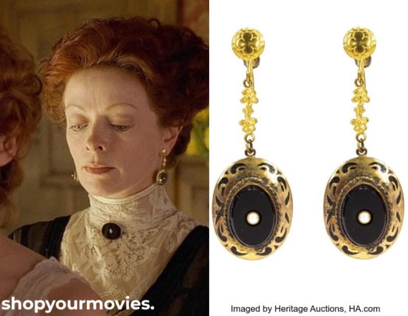 Titanic: Ruth’s Gold and Onyx Earrings