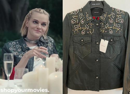 Anniversary: Anna’s Embroidered Black Leather Jacket
