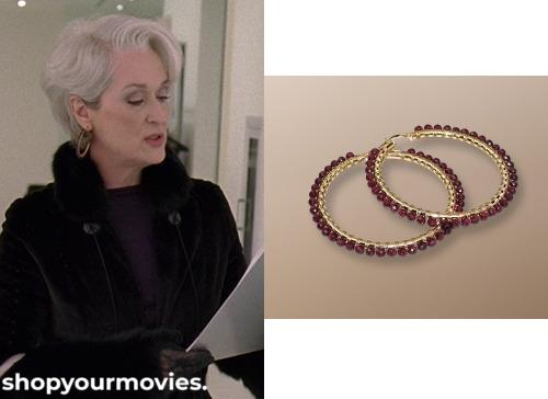 The Devil Wears Prada: Miranda’s Gold/Ruby Hoops