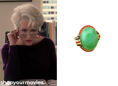 The Devil Wears Prada: Miranda’s Green Oval Stone Ring
