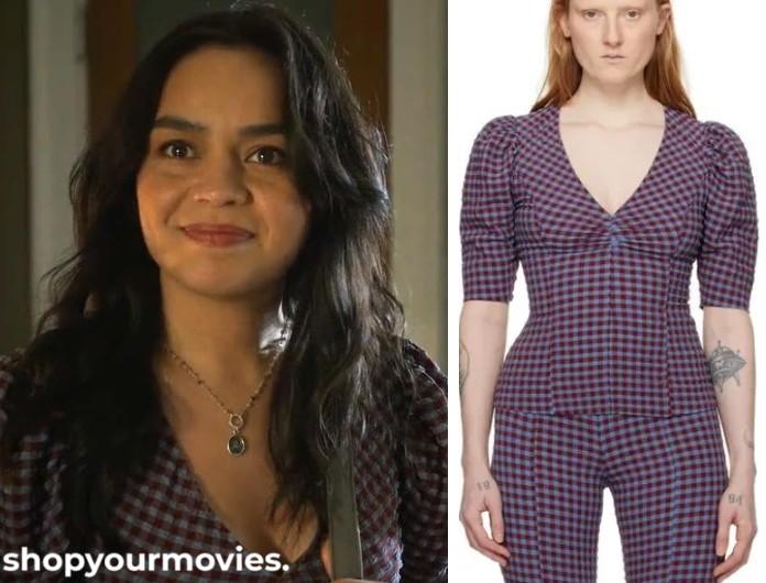 Final Destination Bloodlines: Stefani’s Checkered V Neck Blouse