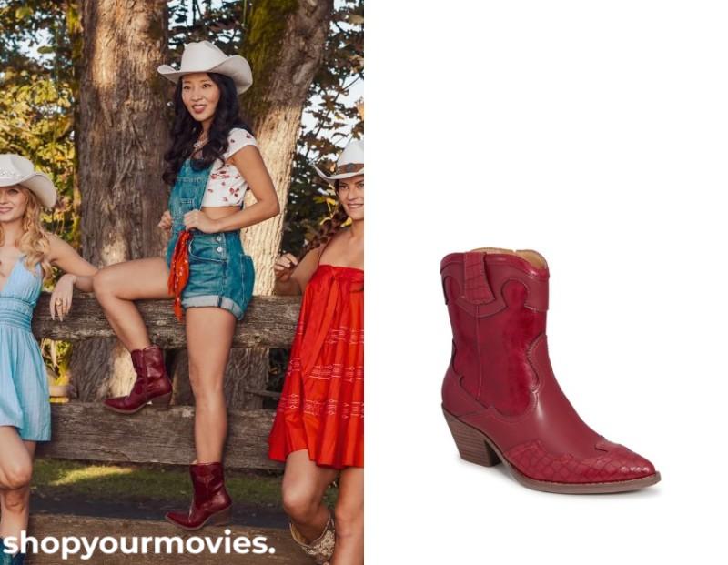 The Wrong Paris: Jasmine’s Red Leather Western Ankle Boots