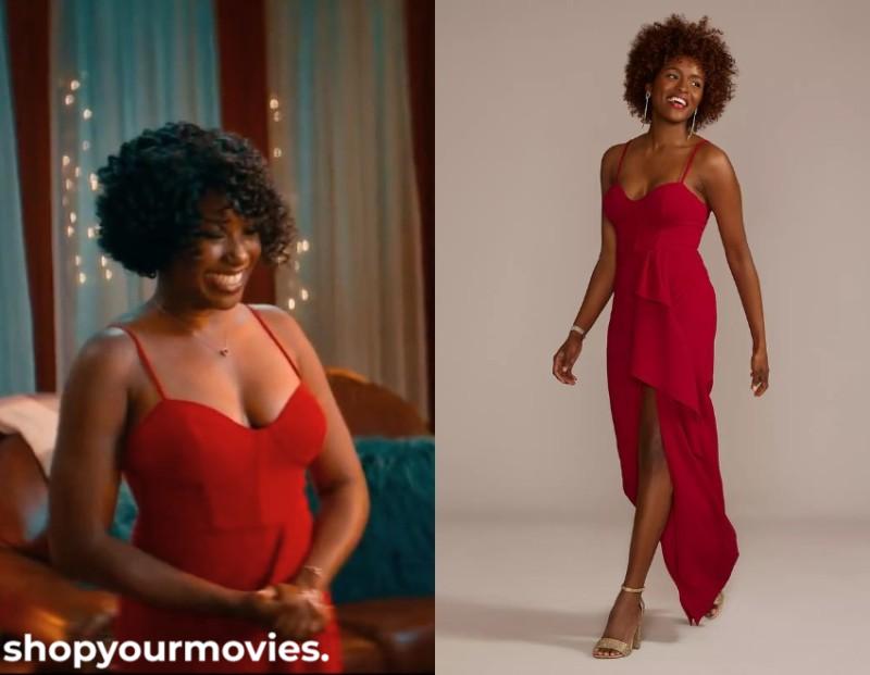 The Wrong Paris: Amber’s Red Ruffle Slit Gown
