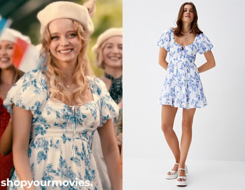 The Wrong Paris: Cinderella’s White/Blue Floral Mini Dress