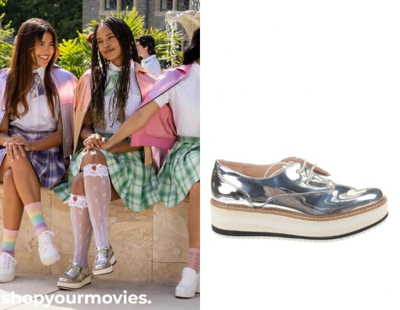 Do Revenge: Tara’s Silver Mirror Oxford Platforms