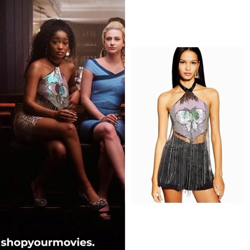 Hustlers: Mercedes Sequin Halter Top