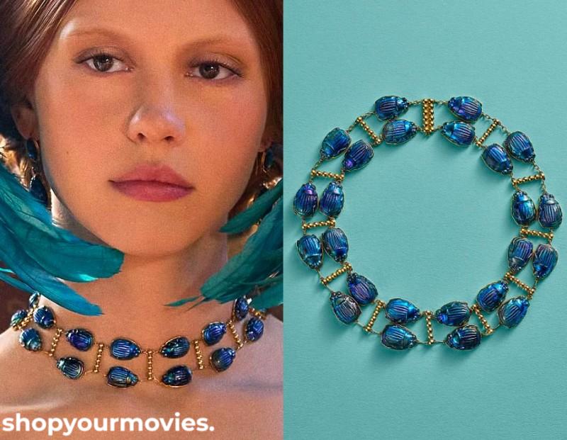 Frankenstein (2025): Elizabeth’s blue scarab necklace