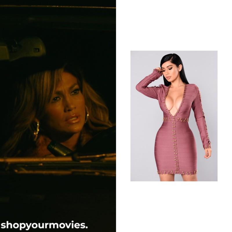 Hustlers: Ramona’s Mauve Bandage Dress