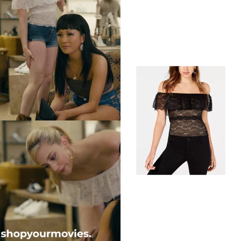 Hustlers: Annabelle’s Lace Off Shoulder Top