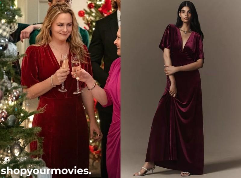 A Merry Little Ex-Mas: Kate’s Velvet Short Sleeve Maxi Dress