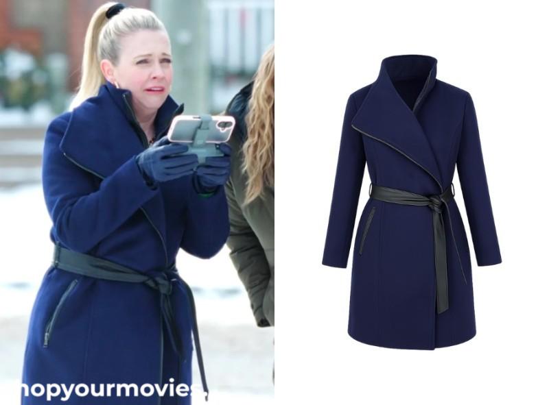 A Merry Little Ex-Mas: April’s Leather-Trim Belted Coat