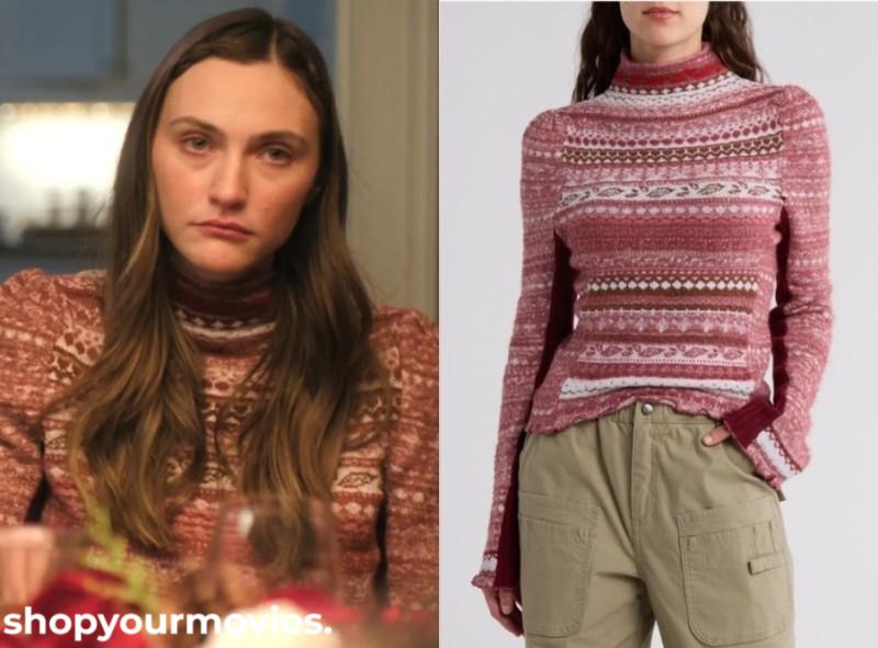 A Merry Little Ex-Mas: Sienna’s  Mixed Print Turtleneck Sweater