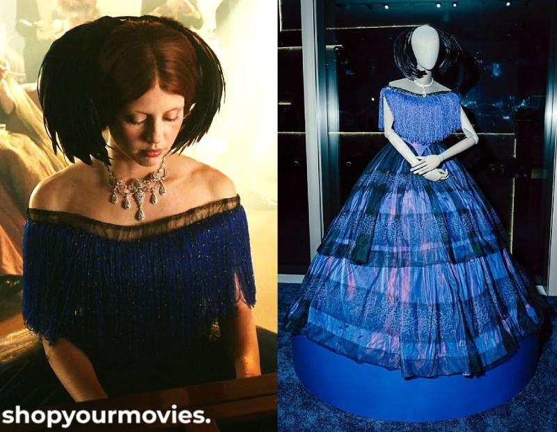 Frankenstein 2025: Elizabeth’s blue beaded ball gown