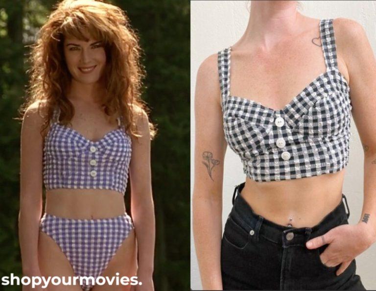 The Temp: Kris’ Purple Gingham Two Piece Bathing Suit