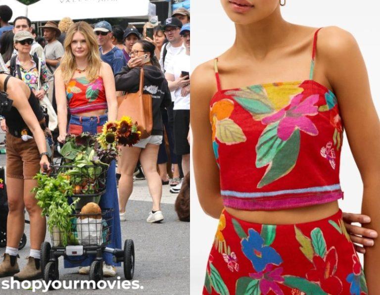 You Deserve Each Other: Naomi’s Red Floral-print Crop Top