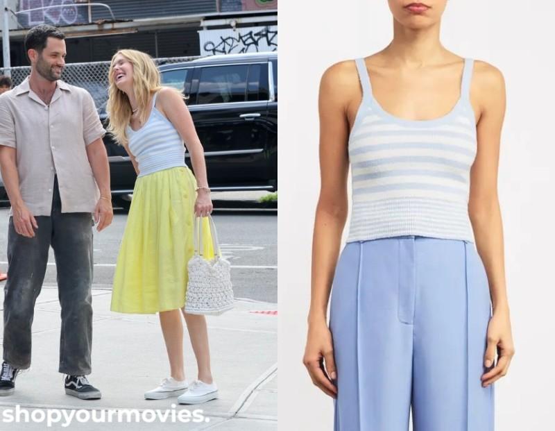 You Deserve Each Other: Naomi’s White/Blue Striped Tank Top
