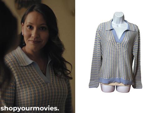 Gaslit by My Husband (The Morgan Metzer Story): Nicole’s Blue/Beige Sweater