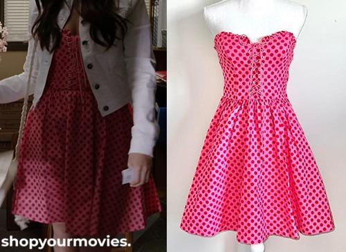 A Mother’s Nightmare: Vanessa’s Pink Polka Dot Lace Up Mini Dress