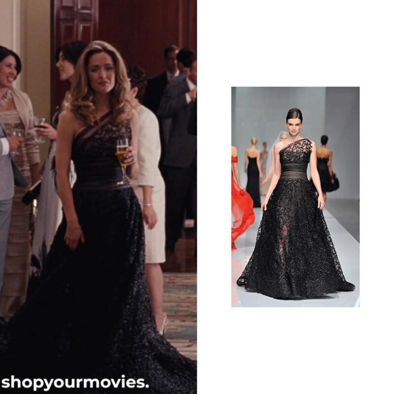 Bridesmaids: Helen’s Black One Shoulder Gown
