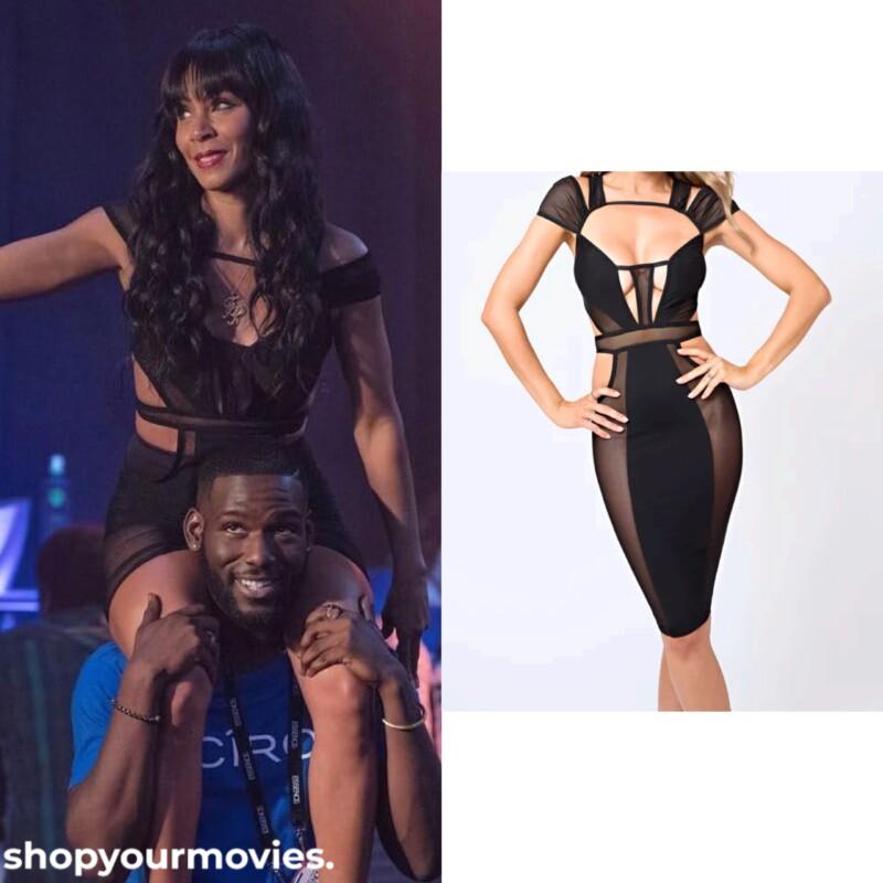 Girls Trip: Lisa’s Black Mesh Cutout Dress