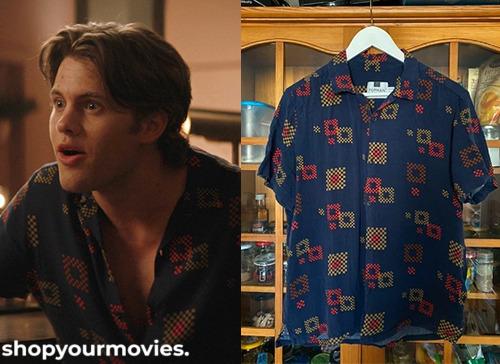 Voicemails for Isabelle: Wes’s Square Print Navy Shirt