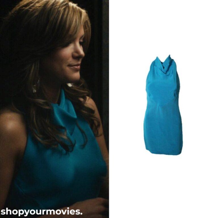 The Roommate: Irene’s Blue Cowl Halter Dress