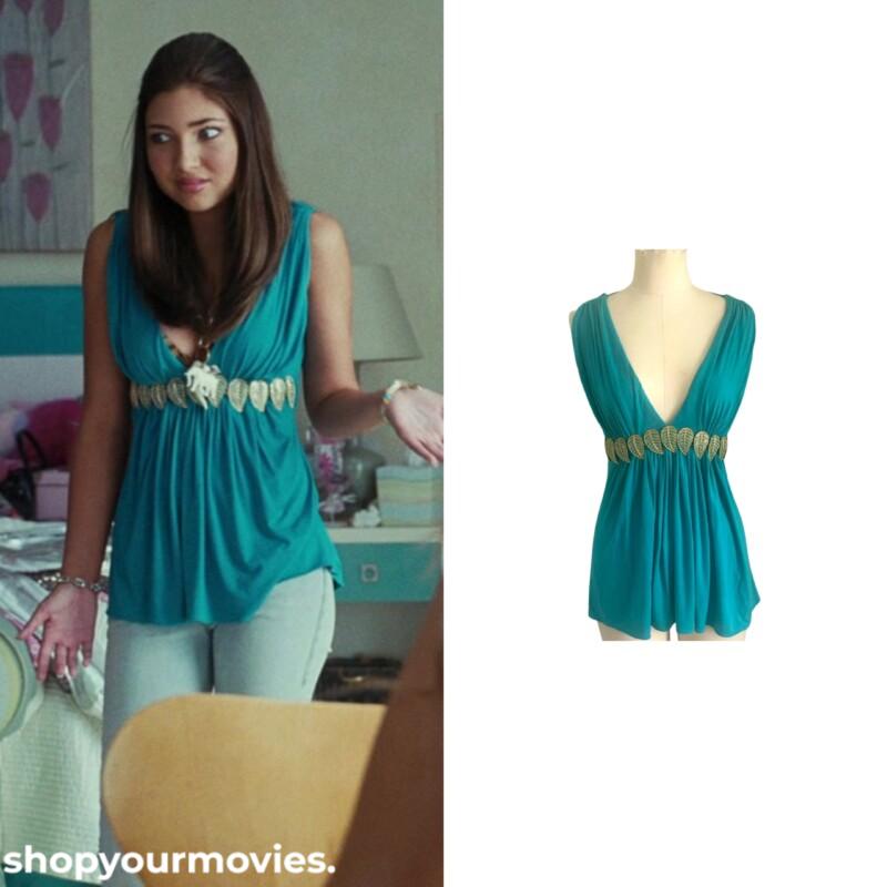 Wild Child: Ruby’s Blue Sleeveless Leafs Top
