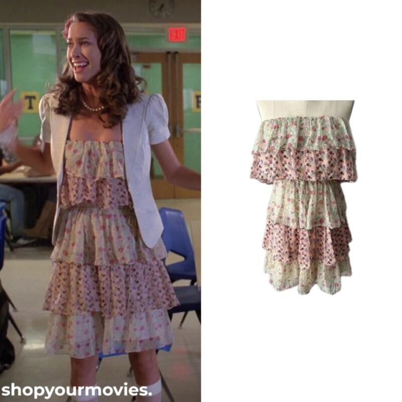 Mean Girls 2: Mandi’s Floral Ruffle Strapless Dress