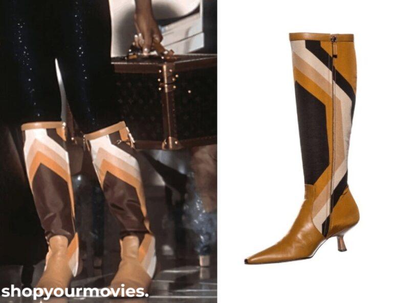 Juwanna Mann: Tina’s Brown Geometric Print Boots