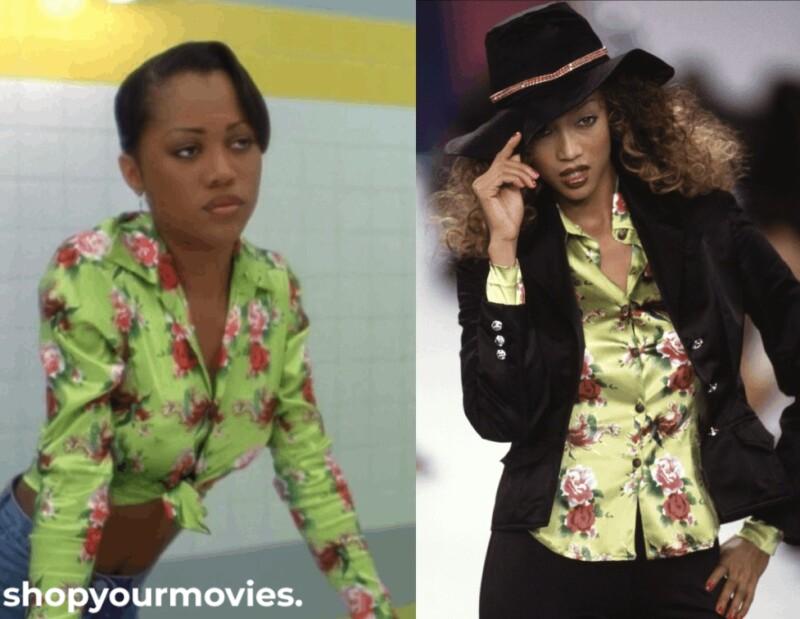 Girl 6: Girl 6’s Green Floral Print Shirt