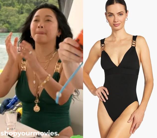 The Devils Mouth: Max’s Black& Gold Chain Strap Swimsuit