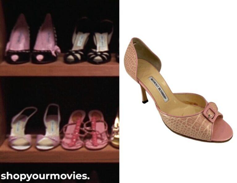 13 Going on 30: Jenna’s Pink Peep Toe Heels with Buckles