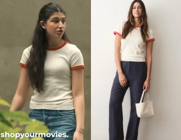 Dont Say Good Luck: Sophie’s White & Red Ringer Tee