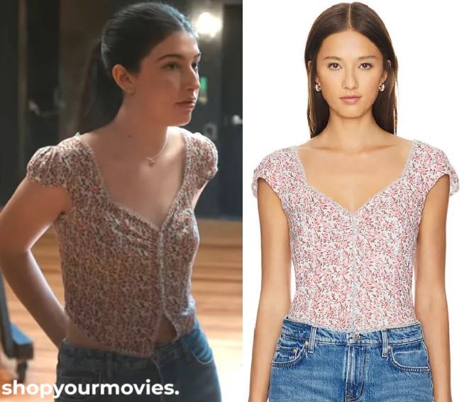 Dont Say Good Luck: Sophie’s Pink/White Floral Cap Sleeve Top