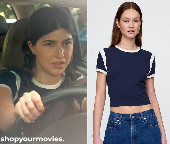 Dont Say Good Luck: Sophie’s Navy & White Trim Baseball Top