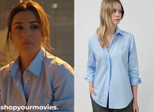 The Last Sunrise. Isolde’s Baby Blue Button Up Shirt