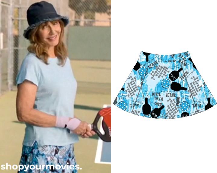 The Dink: Candace’s Blue Raquet Print Skirt