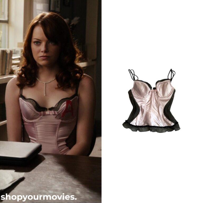 Easy A: Olive’s Pink Black Mesh Corset Top