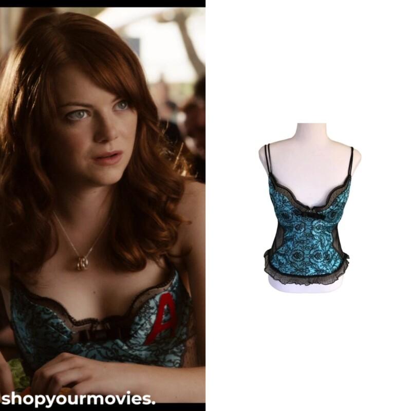 Easy A: Olive’s Blue Lace Corset Top