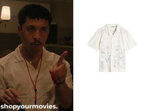 The Love Hypothesis: Malcolm’s White Short Sleeve Button Up Cocktail Shirt