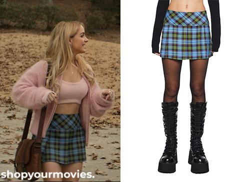 Scream 7: Hannah’s Blue Plaid Mini Skirt